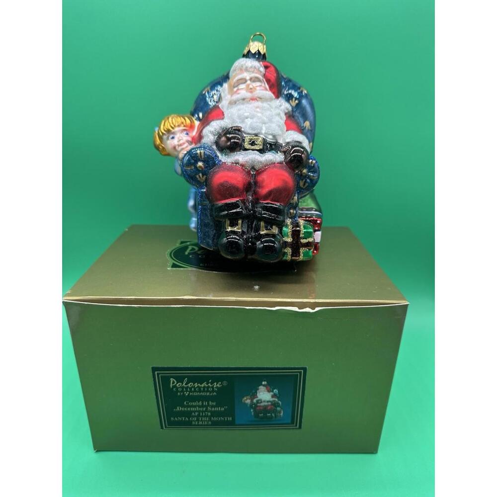 New In Box KURT ADLER POLONAISE  CHRISTMAS ORNAMENT (December Santa) AP1178